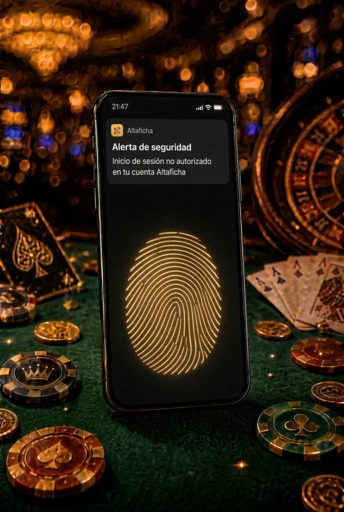 página con inicio de sesión biométrico en el celular 